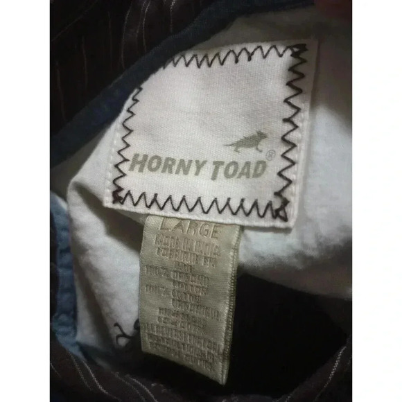 Horny Toad Button Down Brown Stripe Organic Cotton Sustainable Long Sleeve Large - Picture 4 of 6